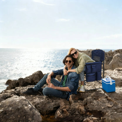 Professional Directors Chair, Adult Camping Chair with Heavy Duty Side Table, Side Pockets & Carry Straps